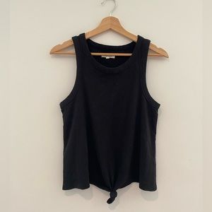 Madewell Women’s Audio Knot-Front Tank Top L8970 Black Medium